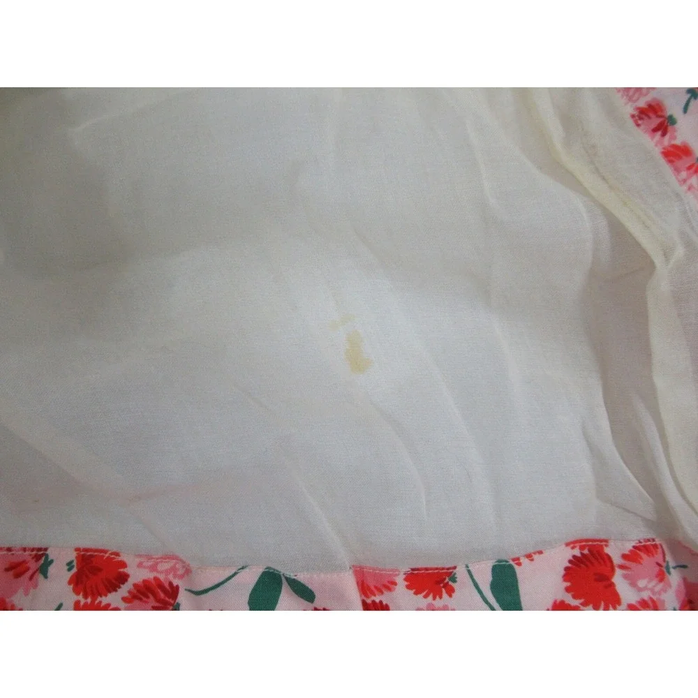 Vintage Hostess Half Apron Lot Glitter Sheer Flocked Organdy Red Blue